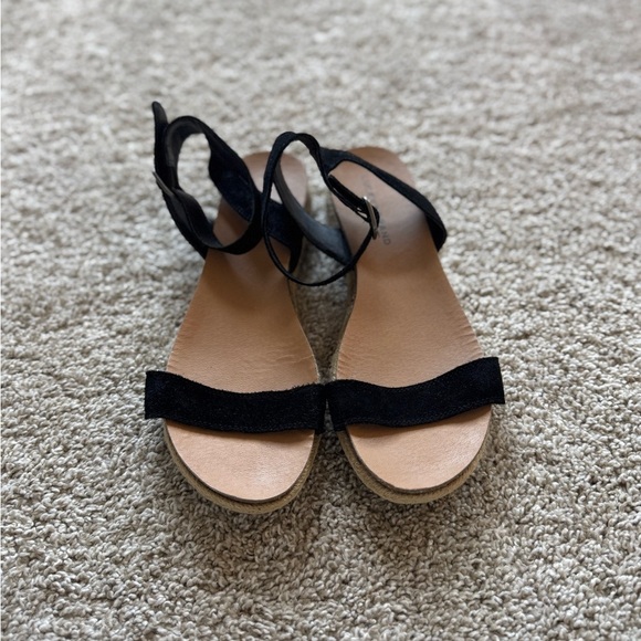 Lucky Brand Black Espadrille Ankle Strap Shoes Garston sandal size 10 - Picture 2 of 10